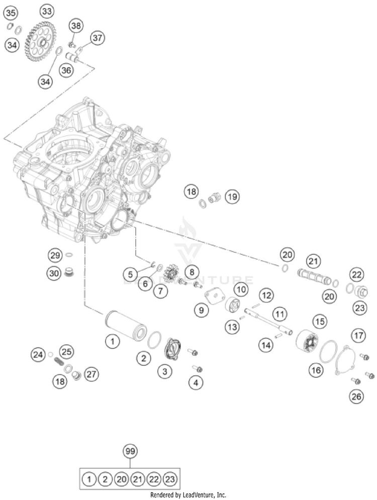 Lubricating System FX 350 ENGINE - 2023 Schematic