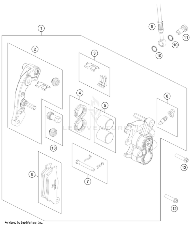 Front Brake Caliper Schematic
