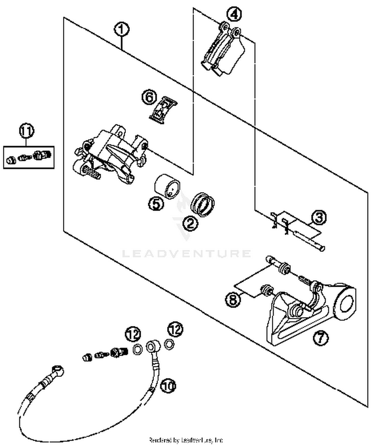 Brake Caliper Rear FE 350 CHASSIS - 2015 Schematic