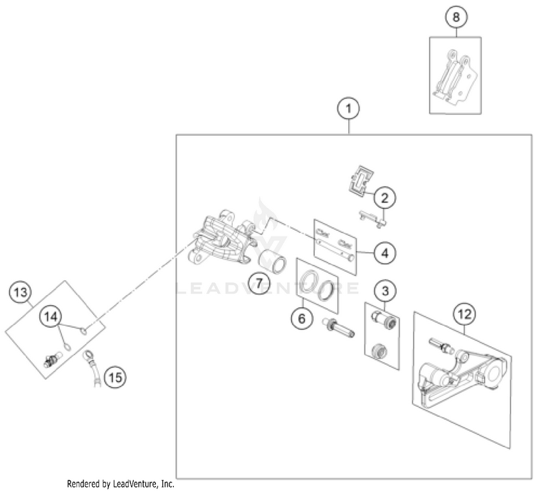 Rear Brake Caliper TC 85 19/16 CHASSIS - 2024 Schematic