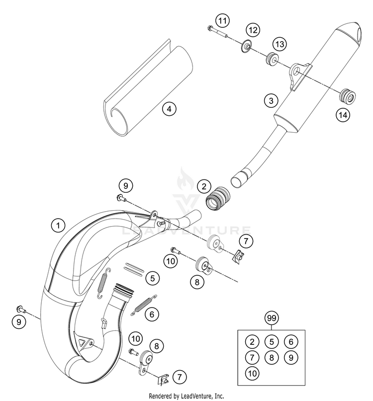 Exhaust System TC 65 CHASSIS - 2021 Schematic