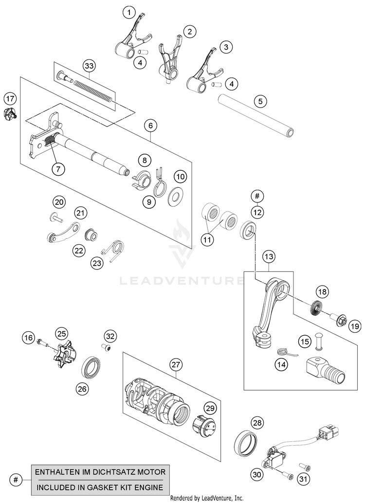 Shifting Mechanism 701 FE/FS US ENGINE - 2021 Schematic