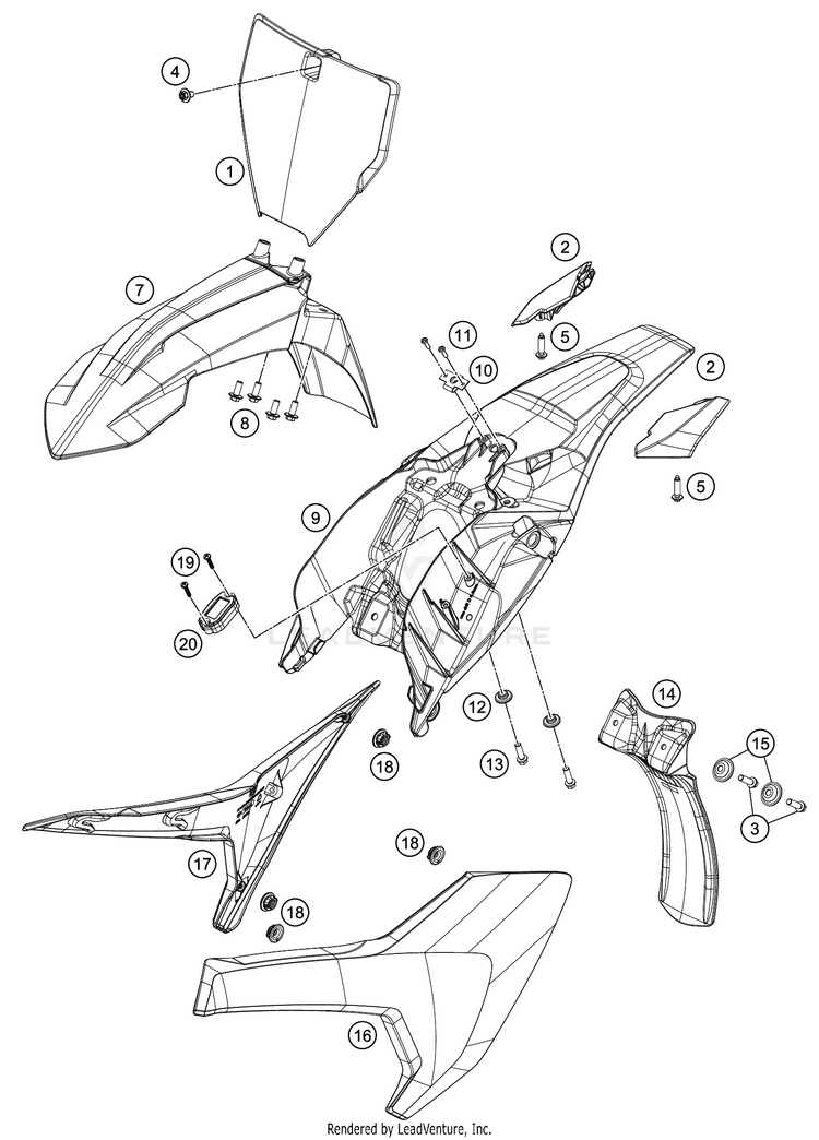 Mask, Fenders TC 50 MINI CHASSIS - 2020 Schematic