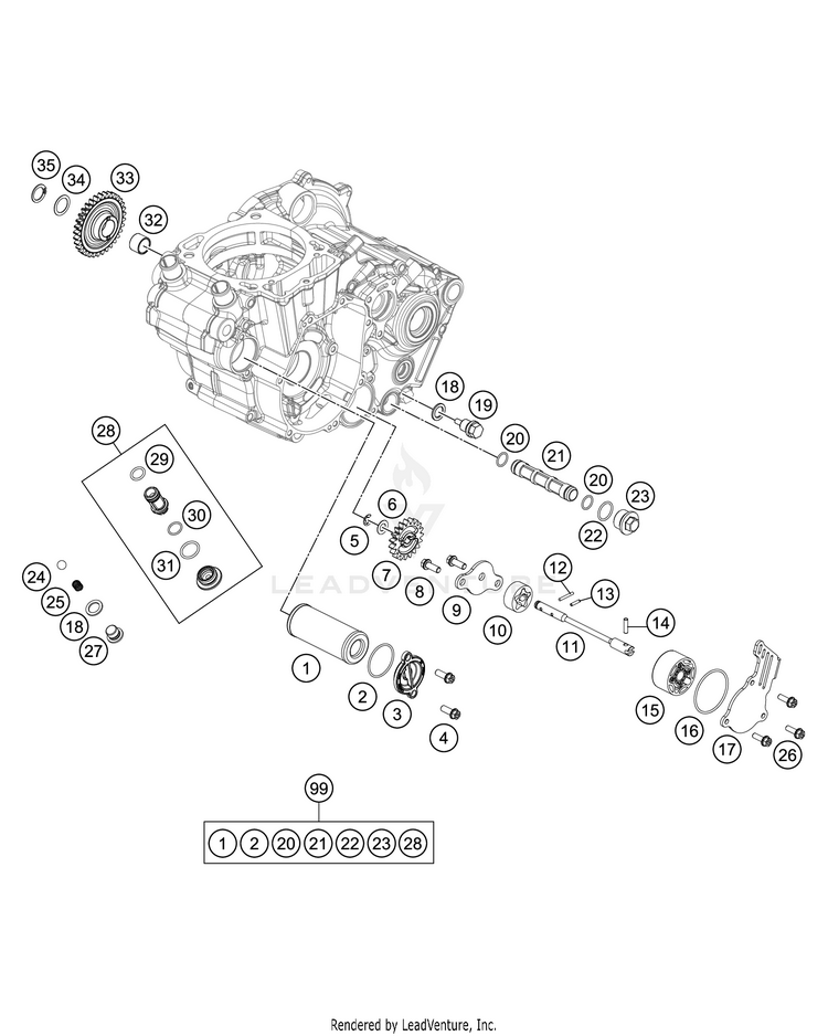 Lubricating System FE 501s Engine - 2021 Schematic
