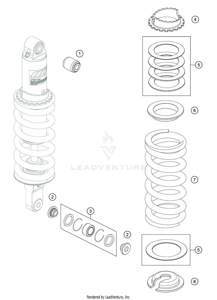 Shock Absorber Disassembled VITPILEN 701 CHASSIS - 2020 Schematic