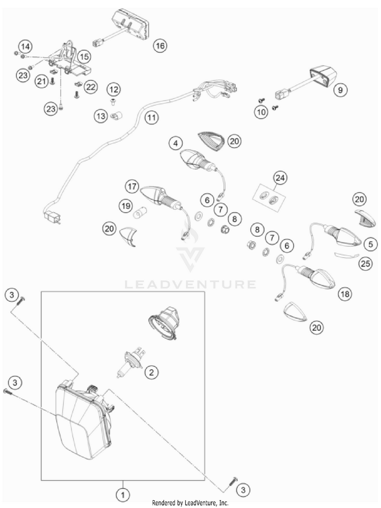 Lighting System 701 ENDURO CHASSIS - 2023 Schematic
