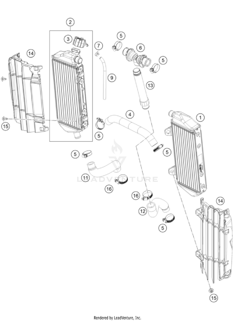 Cooling System FC 350 ENGINE - 2025 Schematic