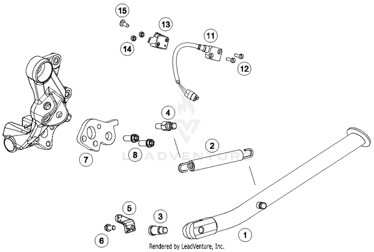Side / Center Stand 701 SUPERMOTO CHASSIS - 2018 Schematic