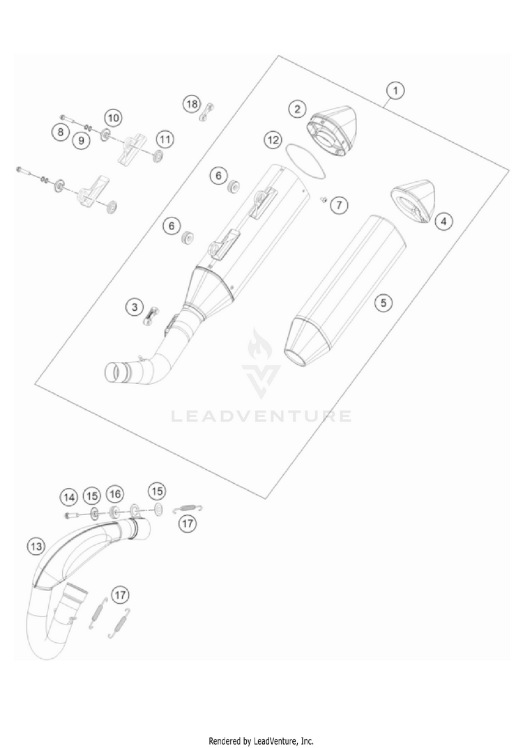 Exhaust System FC 450 CHASSIS - 2022 Schematic
