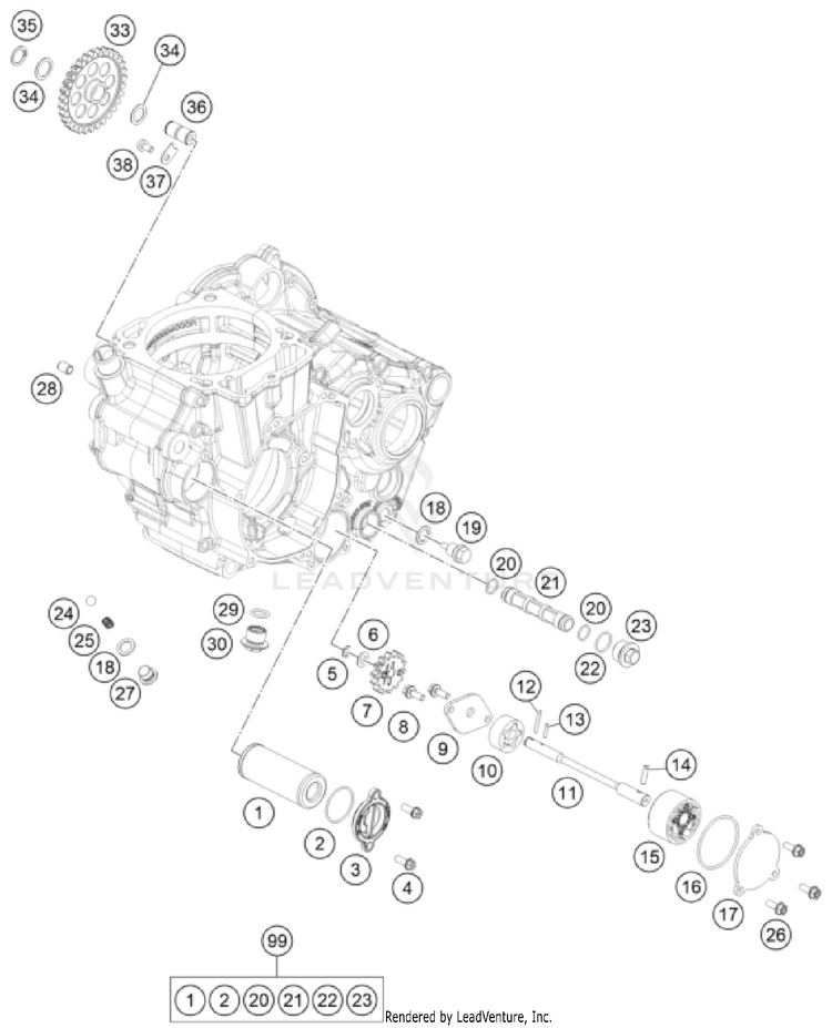 Lubricating System FE 450 US ENGINE - 2026 Schematic