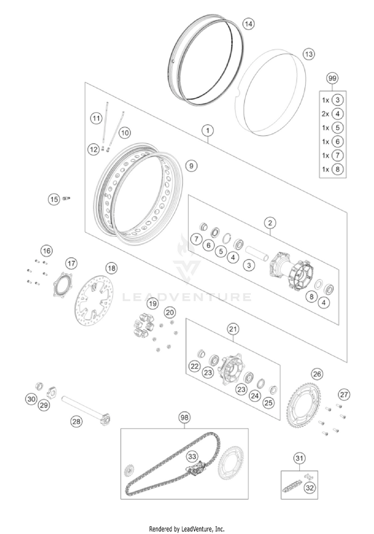 Rear Wheel NORDEN 901 US CHASSIS - 2022 Schematic