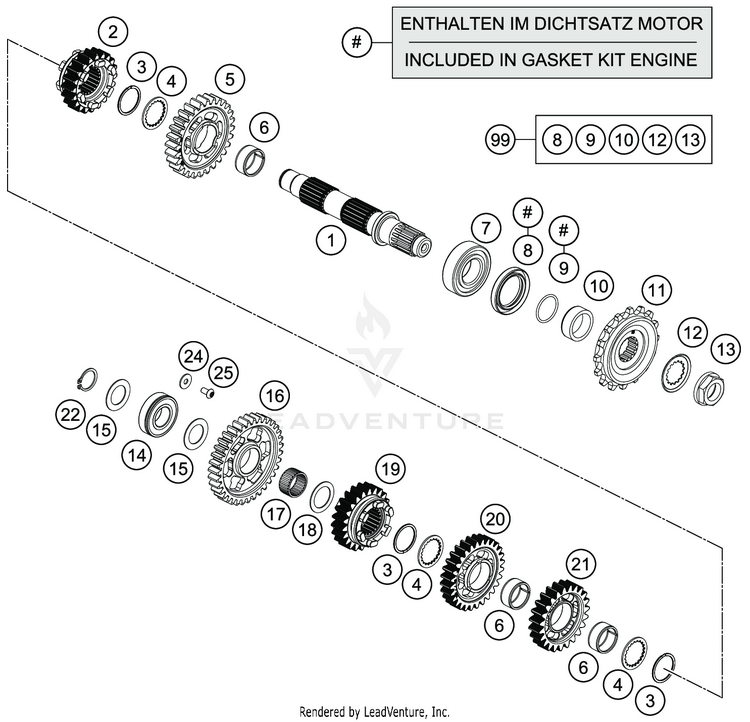 Transmission Ii - Countershaft 701 ENDURO ENGINE - 2019 Schematic