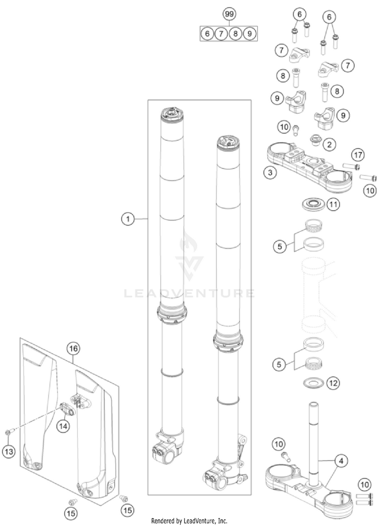 Front Fork, Triple Clamp TC 85 19/16 CHASSIS - 2026 Schematic