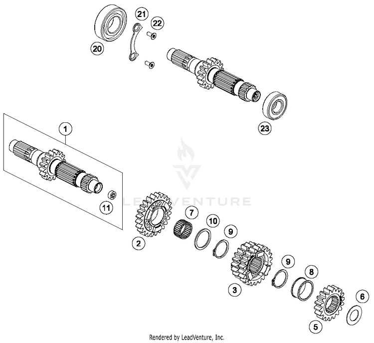 Transmission I - Main Shaft FC 450 ENGINE - 2018 Schematic