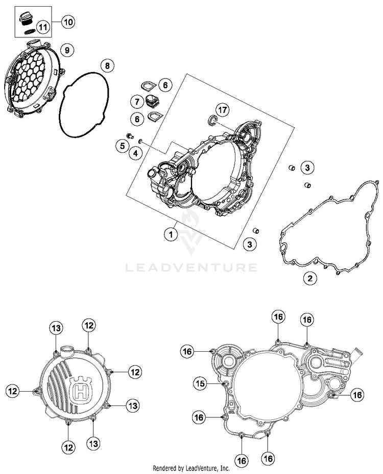 Clutch Cover TE 250i ENGINE - 2019 Schematic
