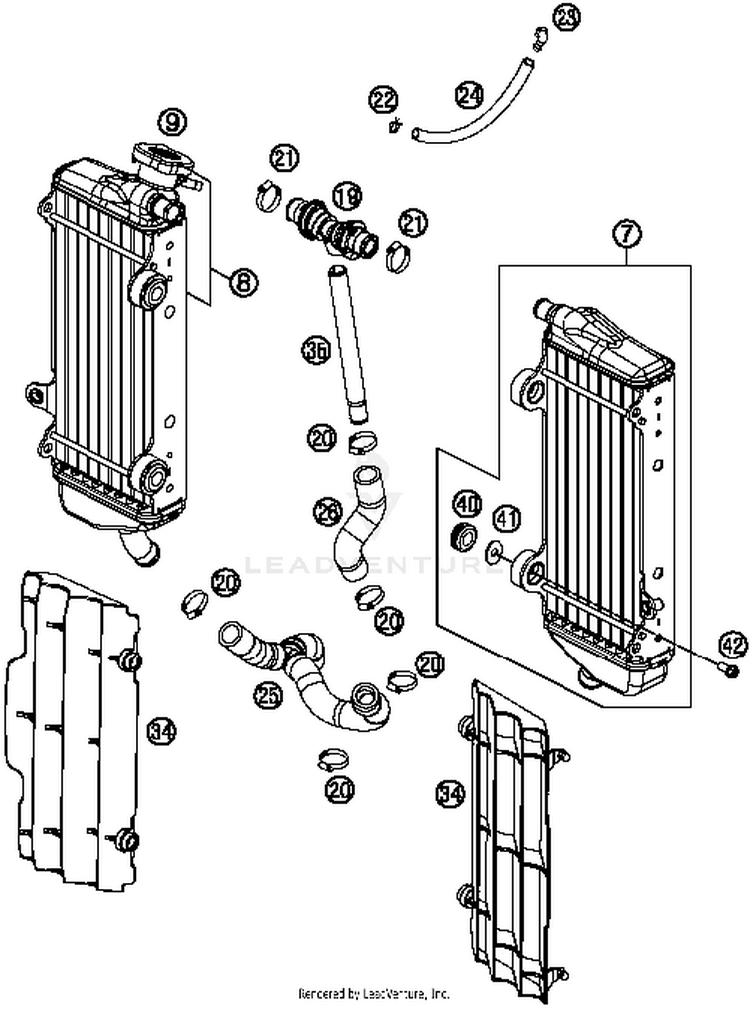 Cooling System FC 350 ENGINE - 2014 Schematic