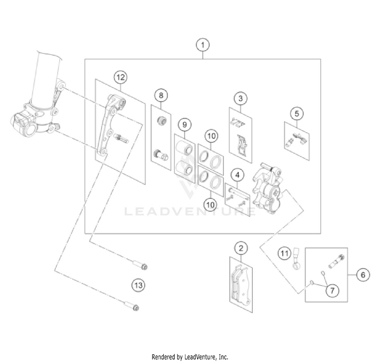 Front Brake Caliper TC 85 17/14 EU CHASSIS - 2022 Schematic