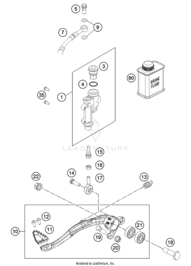 Rear Brake Control FC 450 CHASSIS - 2024 Schematic