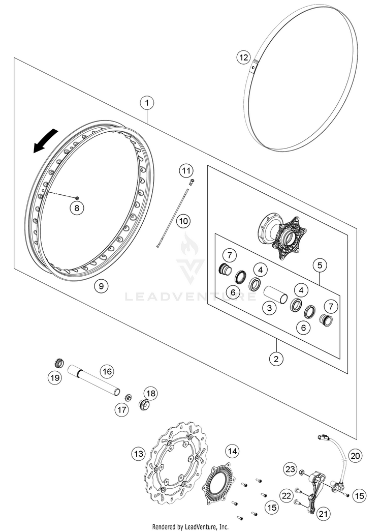 Front Wheel 701 ENDURO CHASSIS - 2021 Schematic