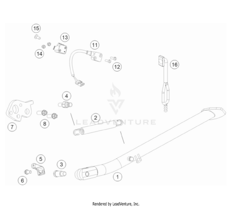 Side / Center Stand 701 ENDURO US CHASSIS - 2022 Schematic