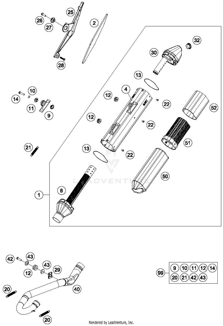 Exhaust System FE 350 CHASSIS - 2015 Schematic