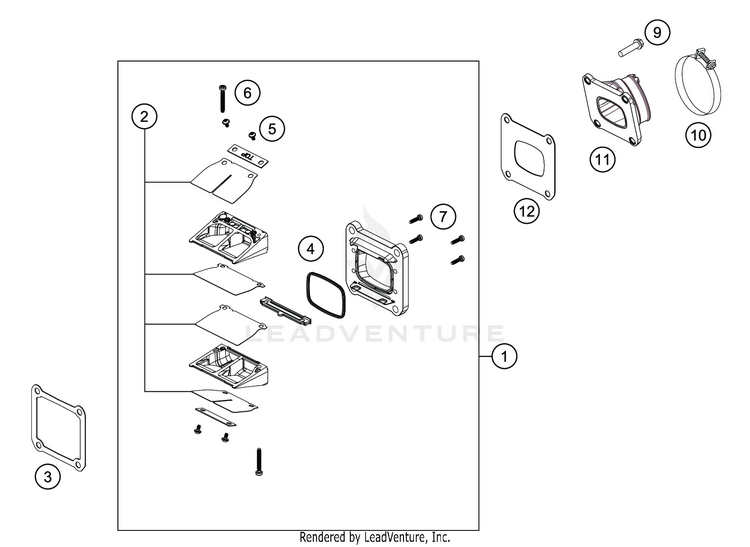 Reed Valve Case TC 250 ENGINE - 2020 Schematic