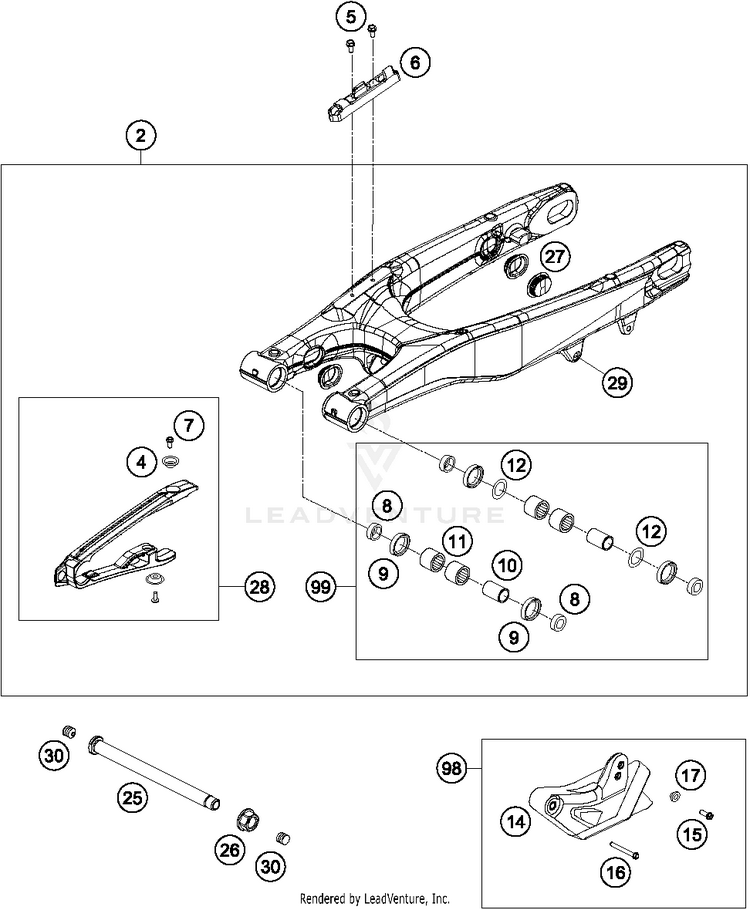 Swing Arm FC 450 CHASSIS - 2014 Schematic