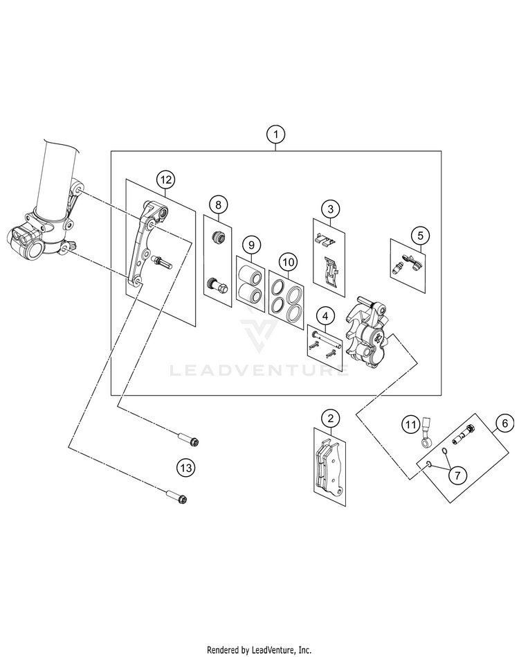 Front Brake Caliper TC 85 CHASSIS - 2021 Schematic