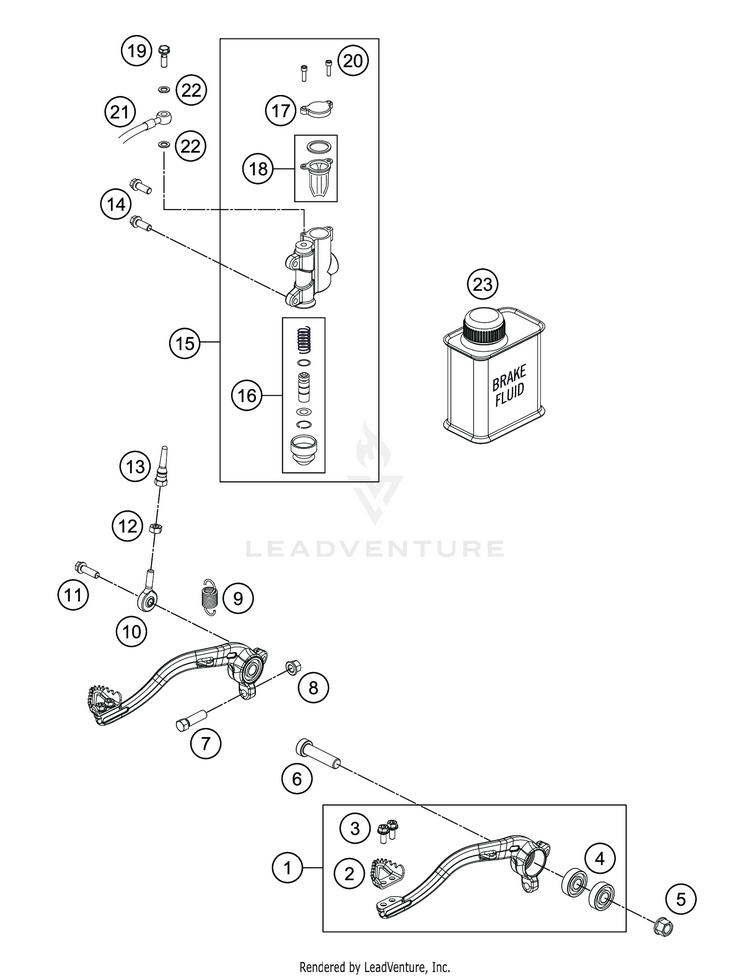 Rear Brake Control TC 65 CHASSIS - 2020 Schematic