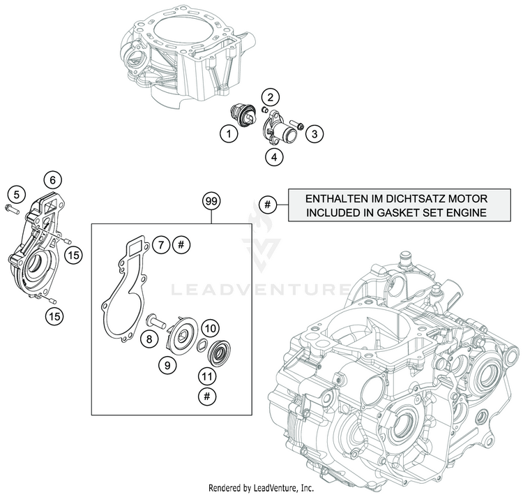 Water Pump 701 ENDURO ENGINE - 2019 Schematic
