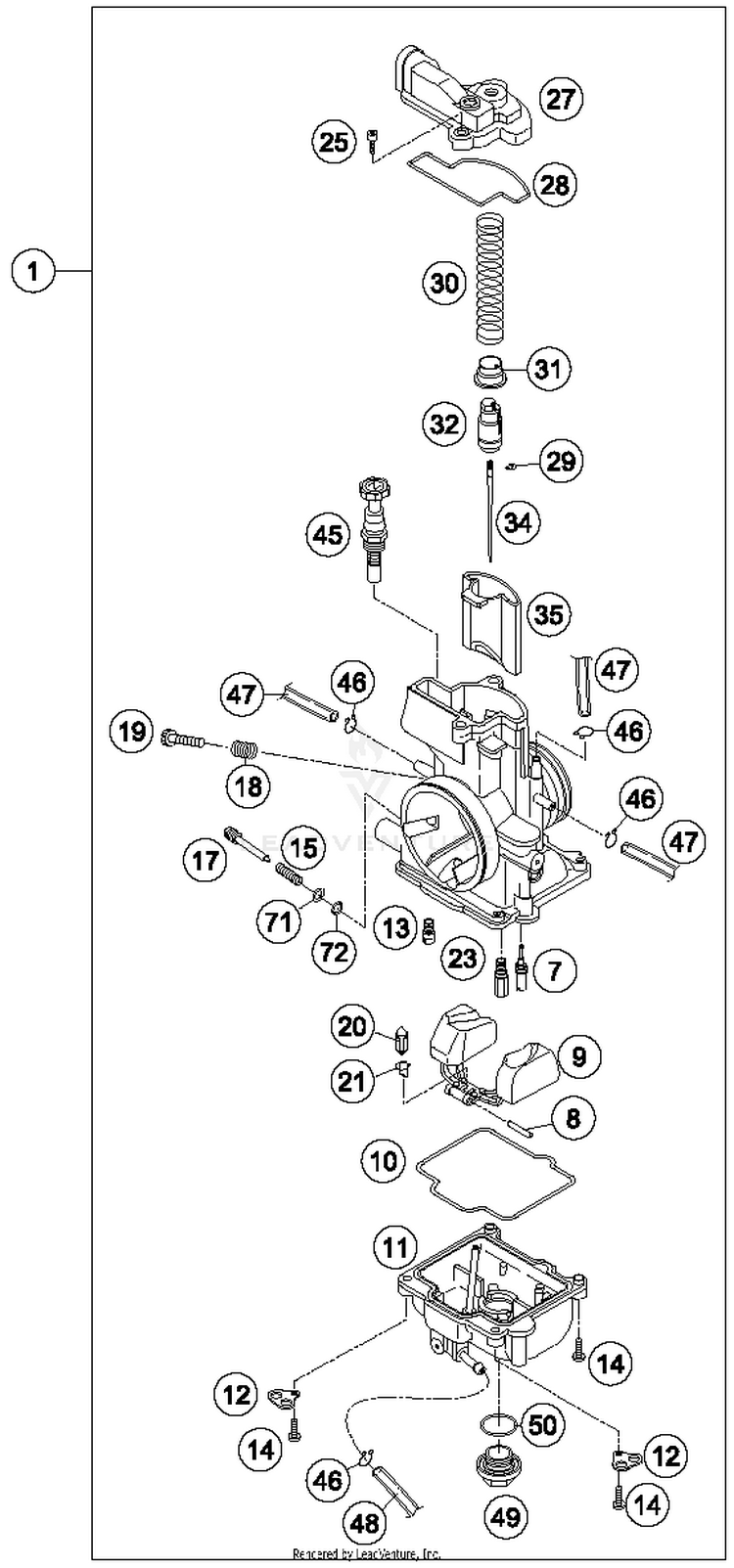 Carburetor TC 125 ENGINE - 2015 Schematic
