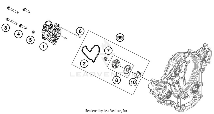 Water Pump FE 250 ENGINE - 2019 Schematic
