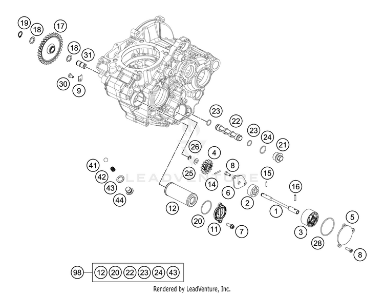 Lubricating System FE 350 Engine - 2021 Schematic