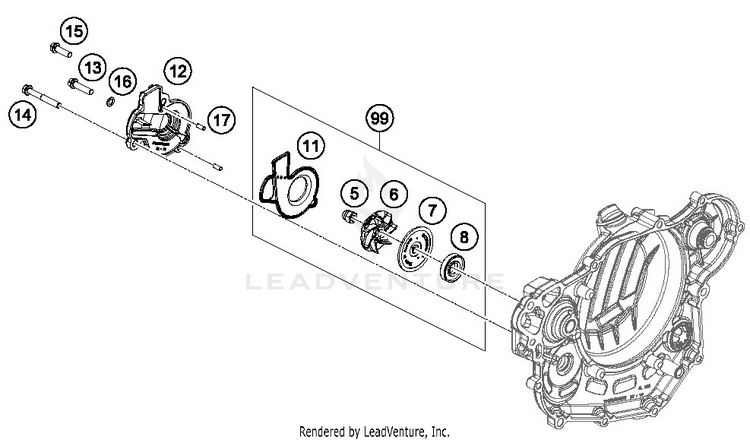 Water Pump FE 450 ENGINE - 2019 Schematic