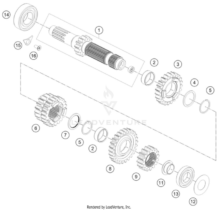 Transmission I - Main Shaft FX 350 ENGINE - 2023 Schematic