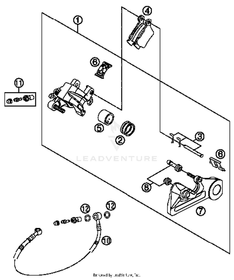 Brake Caliper Rear FC 450 CHASSIS - 2016 Schematic