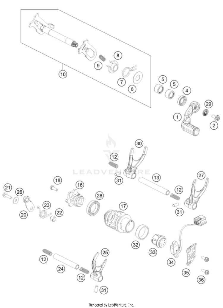 Shifting Mechanism FC 350 ENGINE - 2025 Schematic