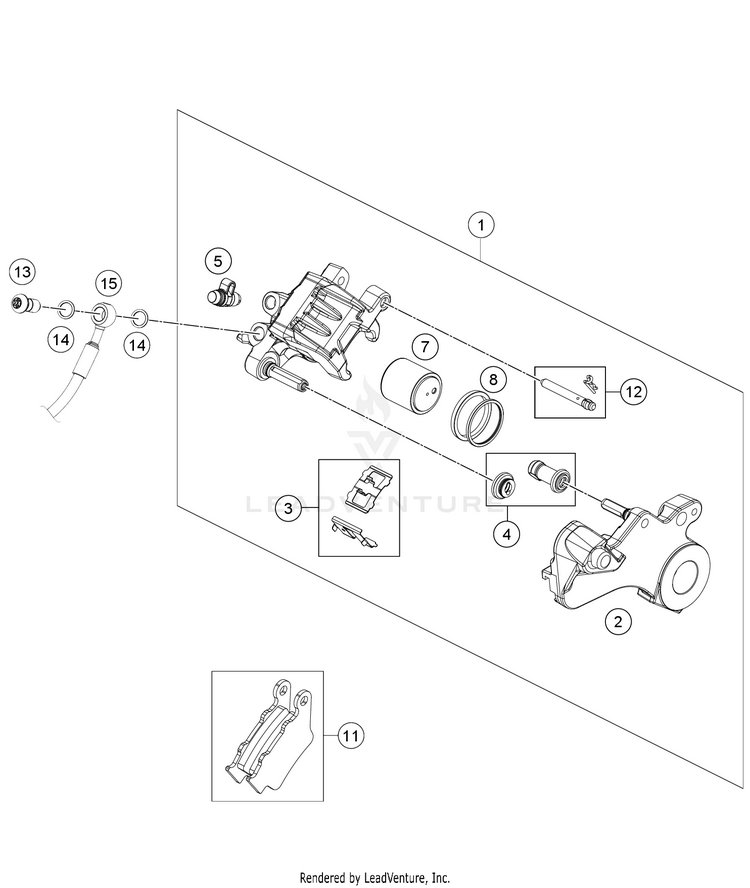 Rear Brake Caliper 701 ENDURO CHASSIS - 2021 Schematic