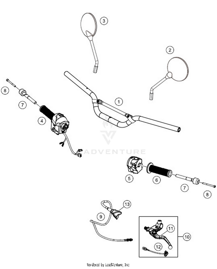 Handlebar, Controls 401 SVARTPILEN CHASSIS - 2018 Schematic
