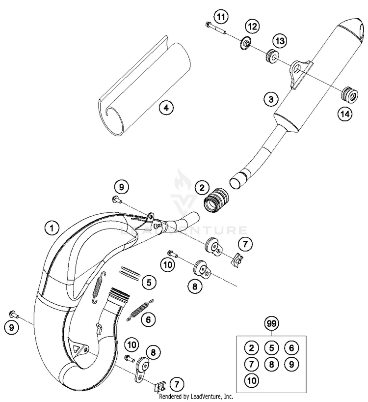 Exhaust System TC 65 CHASSIS - 2018 Schematic