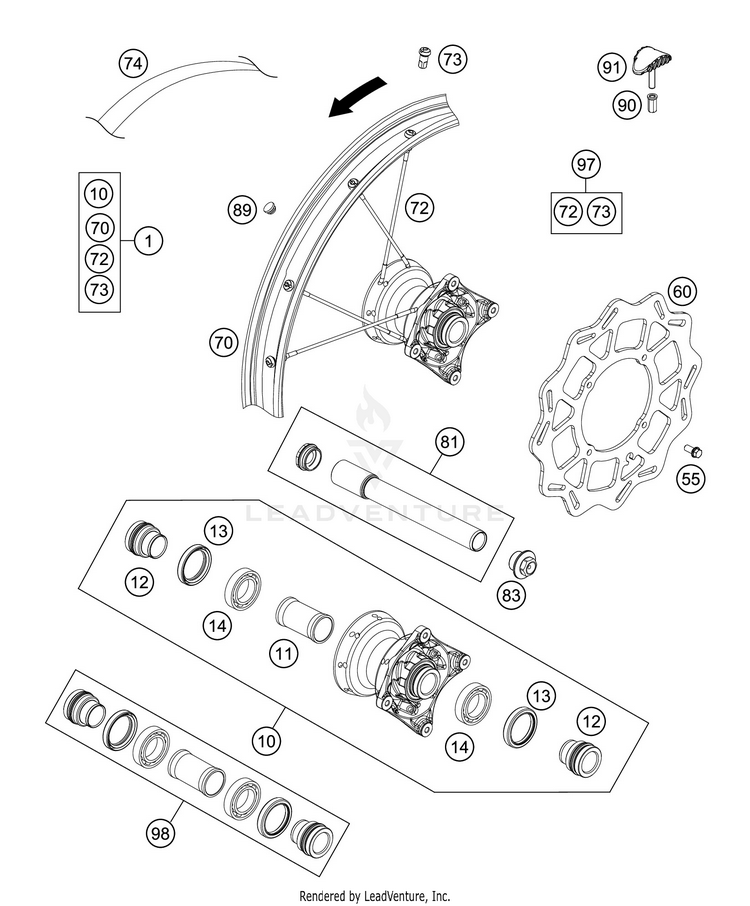 Front Wheel TC 85 19 16 CHASSIS - 2018 Schematic
