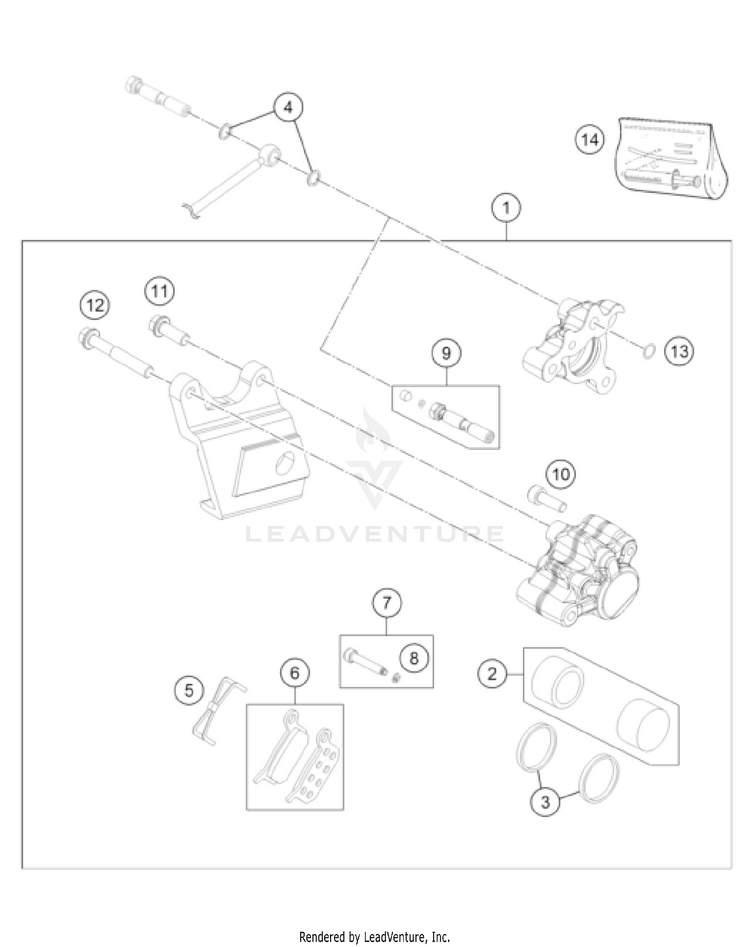 Rear Brake Caliper Schematic