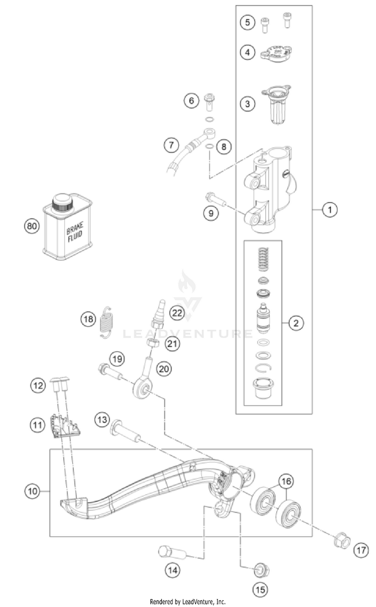 Rear Brake Control TC 85 17/14 CHASSIS - 2025 Schematic