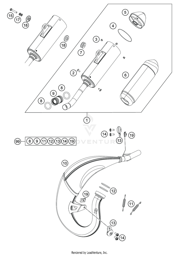 Exhaust System TC 85 19 16 CHASSIS - 2020 Schematic