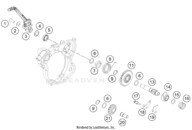 Kick Starter TC 65 ENGINE - 2024 Schematic