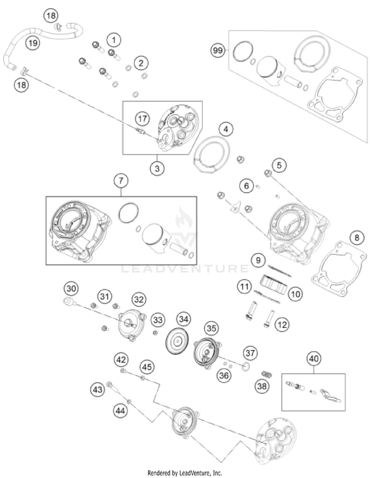 Cylinder, Cylinder Head TC 65 ENGINE - 2024 Schematic