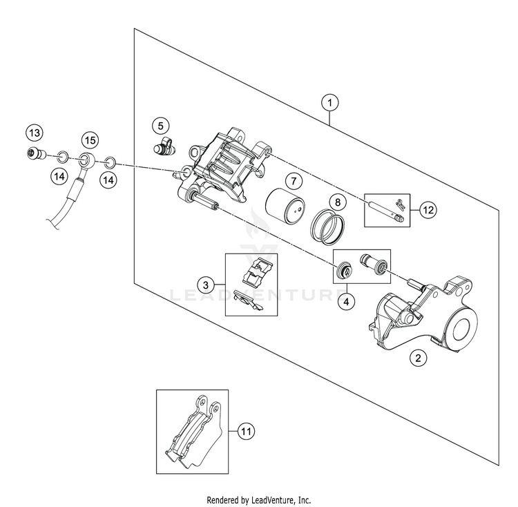 Rear Brake Caliper 701 ENDURO CHASSIS - 2019 Schematic