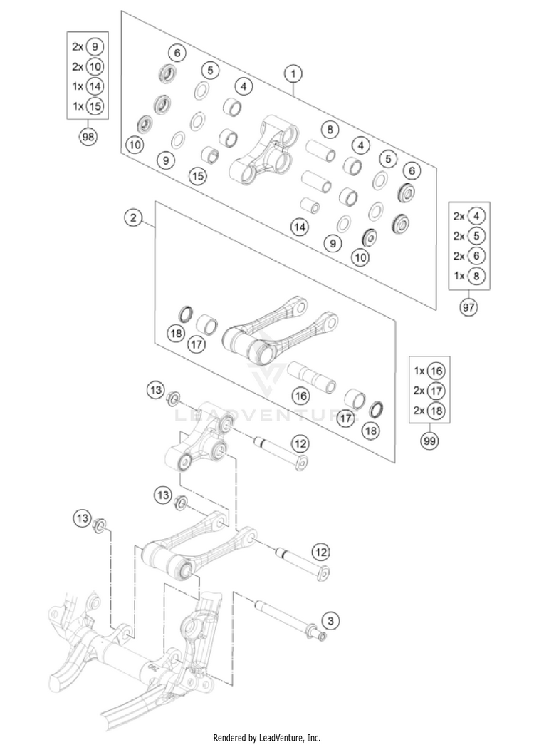 Pro Lever Linking TC 250 CHASSIS - 2022 Schematic