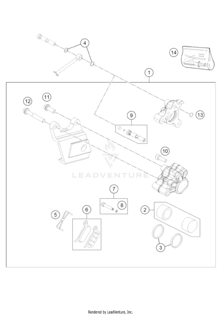 Rear Brake Caliper TC 50 EU CHASSIS - 2022 Schematic
