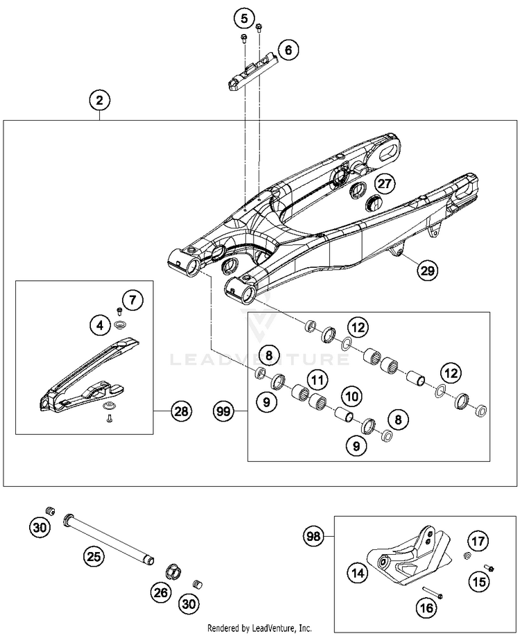 Swing Arm TC 125 CHASSIS - 2015 Schematic